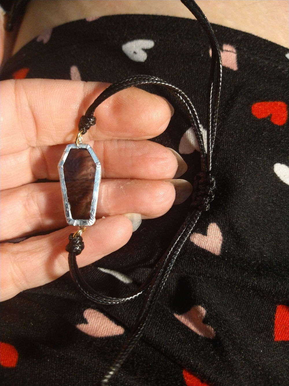 Black Ghost Glass Stained Glass Coffin Bracelet